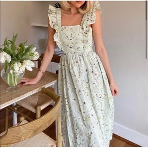 H&M - Wildflowers Collection Midi Tie Back Cotton Poplin Dress - S